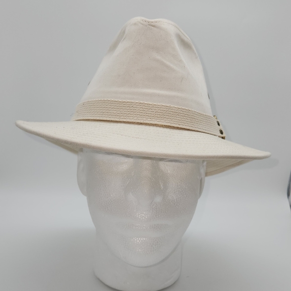 Dorfman Pacific DPC Men's Cotton Twill Belted Safari Hat Size Small Cream. - Picture 2 of 10